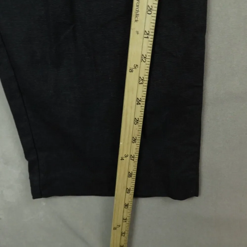 Ramon Puig Pants Mens XL Black Linen Rayon Wide Leg Cuban Drawstring Trousers